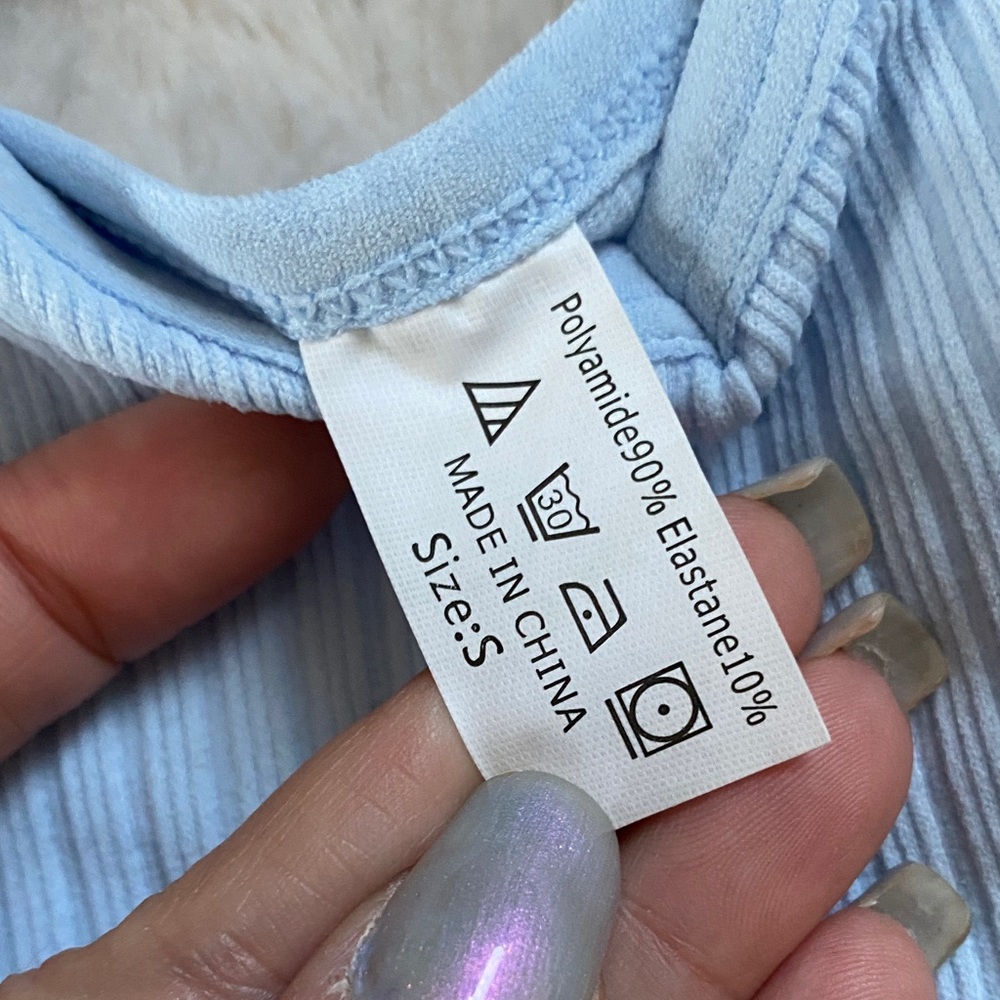 Light Blue Ribbed Tank Top - Picture 2 of 9